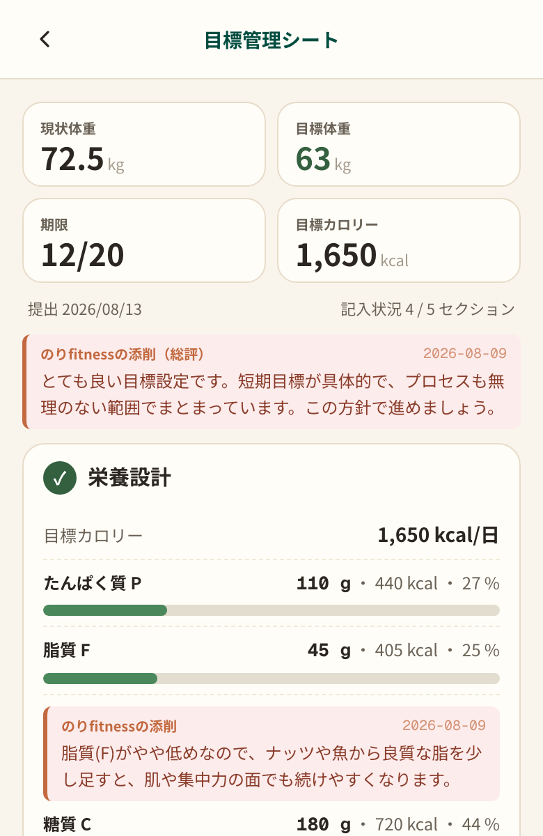 目標シート